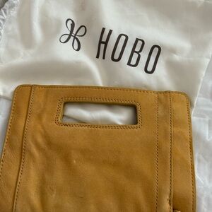 Hobo Mustard Yellow Leather suede clutch